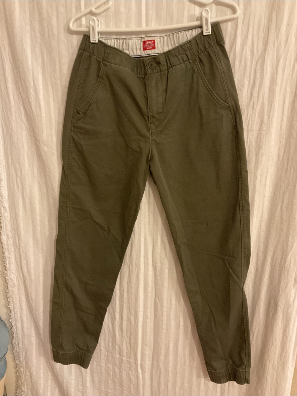 Levi's Men's Olive Green Chino Jogger Pants Elastic Waist&legs Sz.S.
